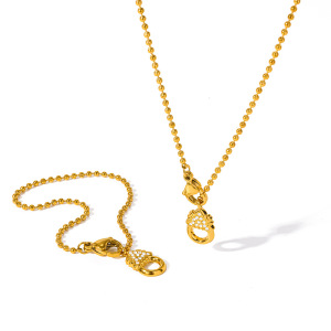 Conjuntos De Joyería Para Mujer De La Serie Clásica Con Forma Geométrica Retro, De Acero Inoxidable, Resistentes Al Agua Y De Color Dorado Con Diamantes De Imitación. h5 Imagen4
