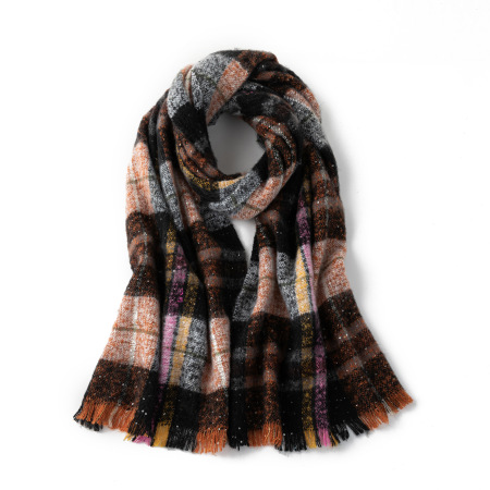 Bufandas De Invierno De Poliéster De La Serie Simple, Informales Y A Cuadros De Colores Variados
