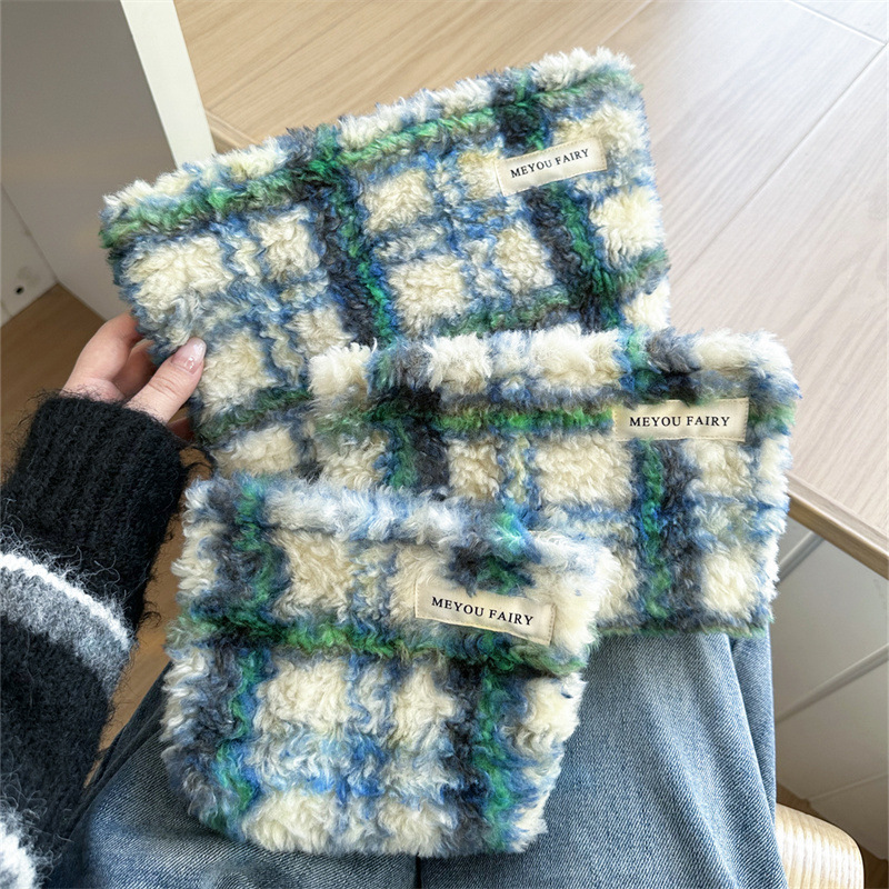 Einfache Serie, Lässige Streifen, Karos, Gemischte Farben, Farbverlauf, Flanell-Kosmetiktaschen Bild3