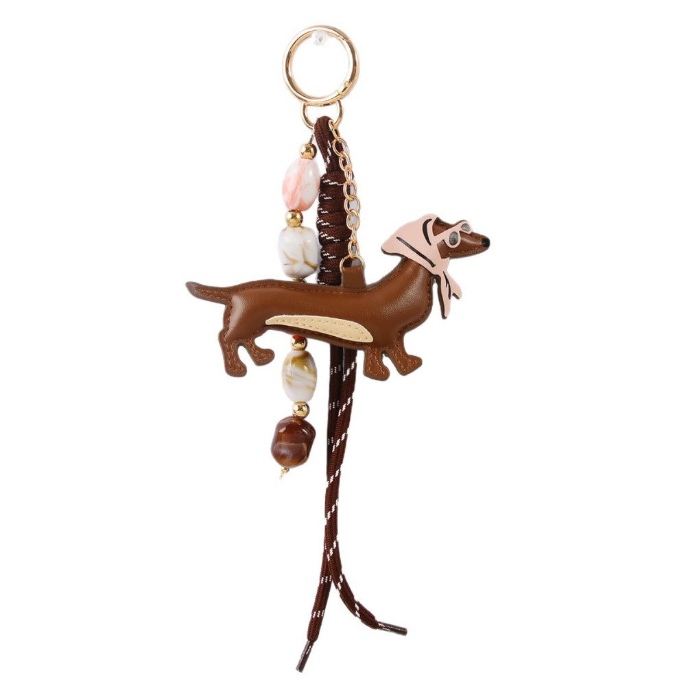 Simple Series Casual Animal Twist Beads Mixed Color Gradient Color Dachshund Pu Bag Charms Picture5