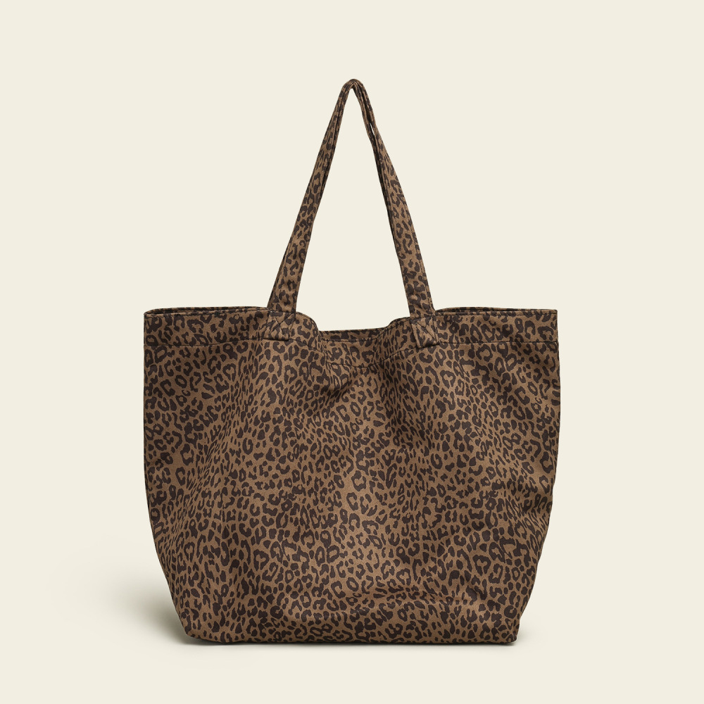 Casual Style Printed Leopard Print Canvas Women's Square Shoulder Bags h5Picture2