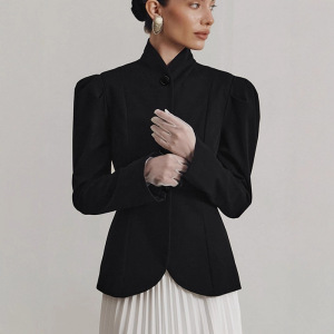 Elegant Solid Color Button Slim Fit Jackets & Coats h5 Picture4