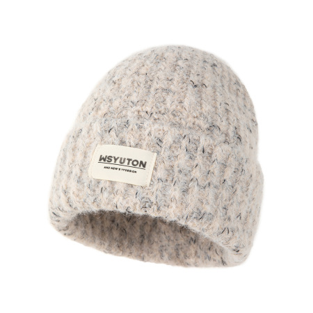 Simple Series Daily Letter Muts, Effen Kleur, Wollen Polyester Mix