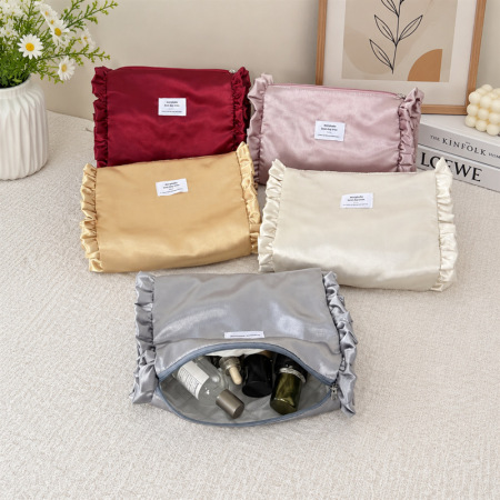 Simple Series Sweet Solid Color Polyester Makeup Bags