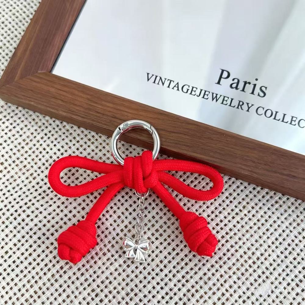 Simple Series Casual Bow Knot Mixed Color Polyester Keychain