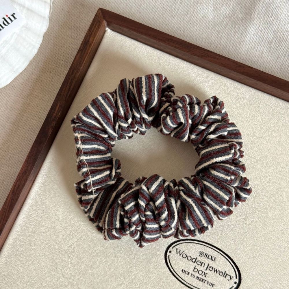 Simple Series Casual Stripe Polyester Scrunchies In Gemengde Kleuren 