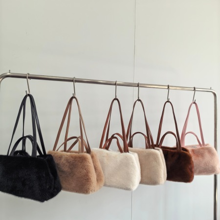 Borse A Tracolla Da Donna In Peluche, Tinta Unita, Stile Casual. 2
