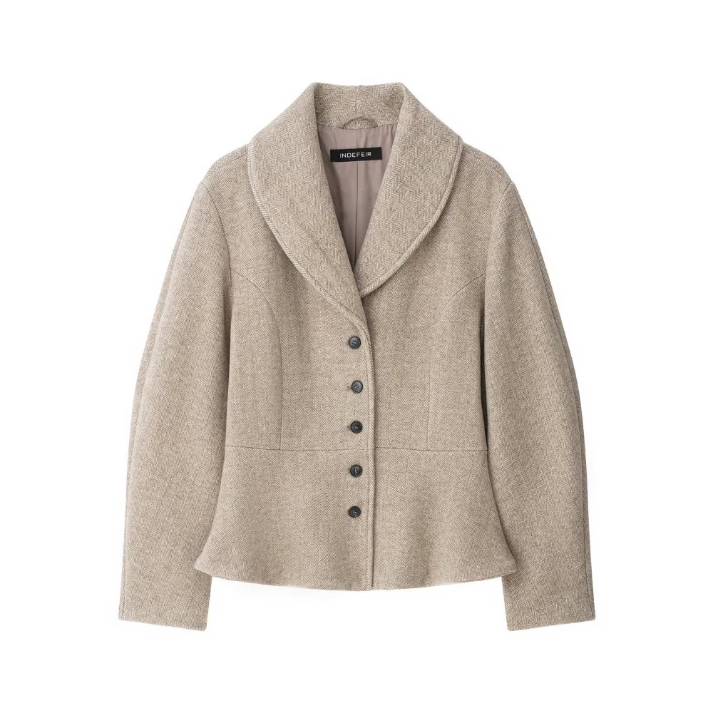 Chaquetas Y Abrigos Elegantes De Color Liso Con Botones Y Corte Ajustado. 