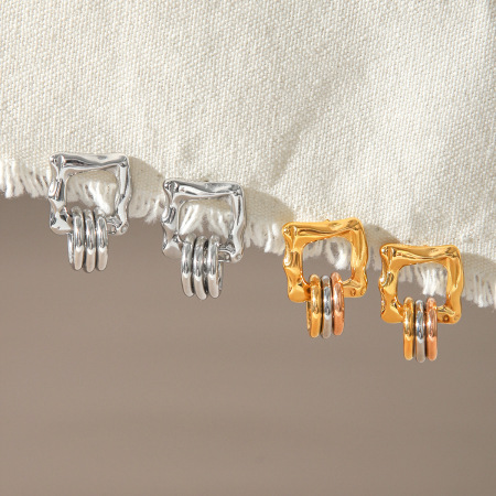 Stainless Steel Waterproof Gold Color Women's Drop Earrings