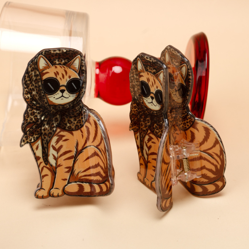 Simple Series Cute Animal Leopard Print Cartoon Mixed Color Pvc Hair Claws h5Picture4