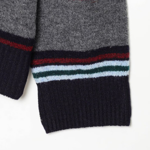Casual Vintage Gestreepte Polo Gebreide Cardigan Gebreide Trui h5 Afbeelding4