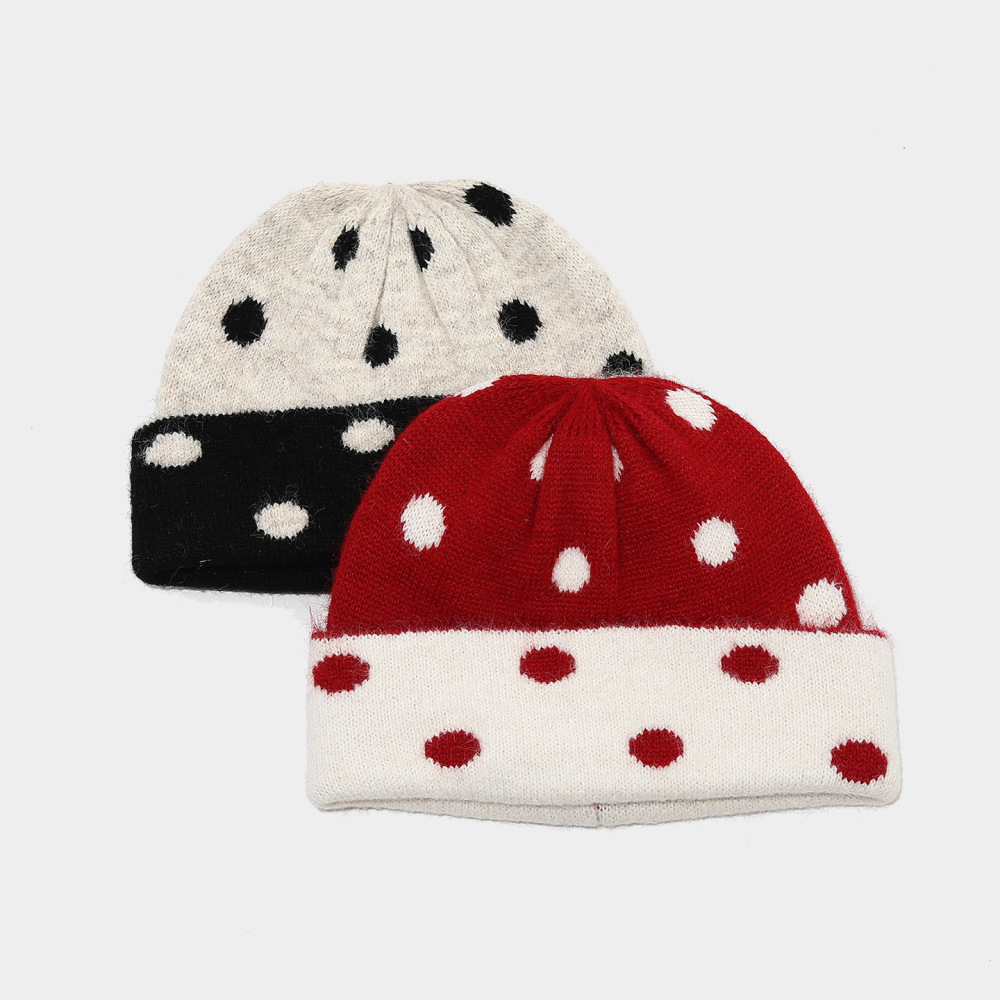 Simple Series Casual Polka Dots Mixed Color Wool Polyester Blend Beanie Picture3