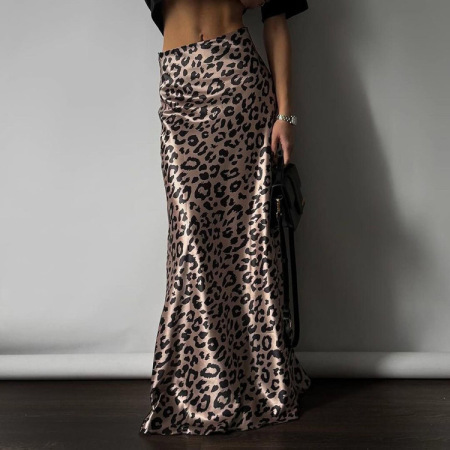 Faldas Elegantes De Corte Ajustado Con Estampado De Leopardo