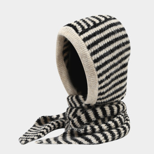 Lässige Sturmhaube Aus Gewebtem Polyester Mit Ohrenklappen, Streifenmuster, Schlichte Serie h5