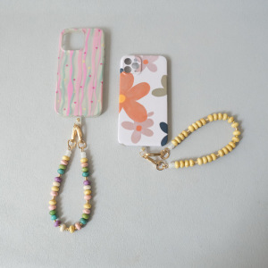 Etnische Serie Casual Effen Gekleurde Kralen Gemengde Kleuren Acryl Telefoonketting h5 Afbeelding10
