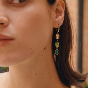 Luxurious Series Tassel Stainless Steel Waterproof Gold Color Zircon Women's Dangle Earrings h5 Picture3