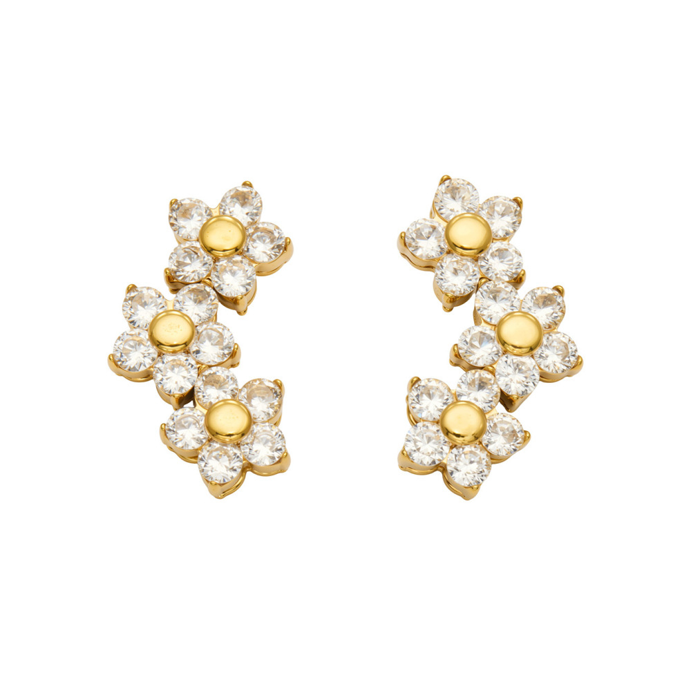 Simple Series Elegant Irregular Shape Stainless Steel Waterproof   Gold Color  Women's Stud Earrings Picture5