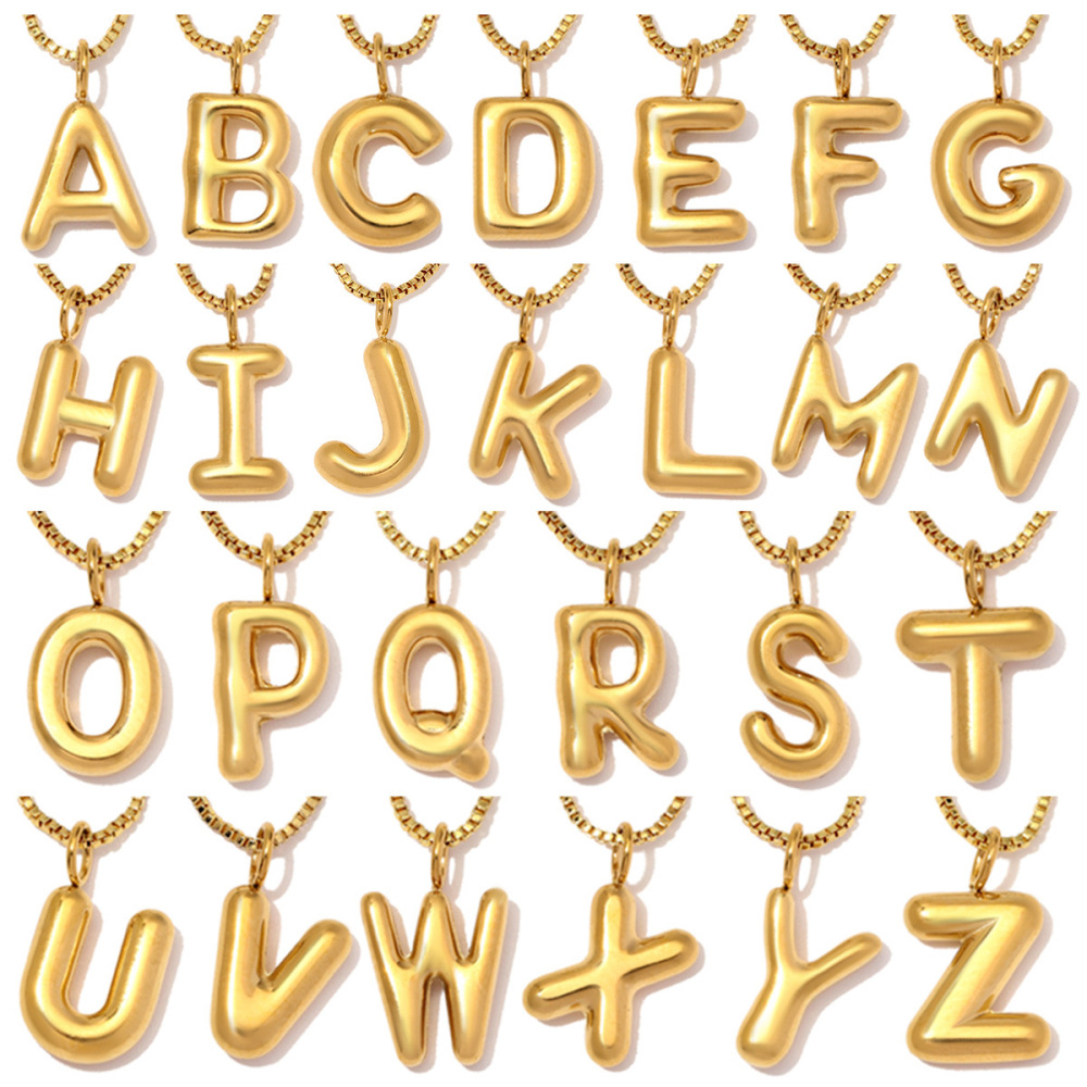 Simple Series Diy Letter Stainless Steel Waterproof Women's Pendants h5Picture4