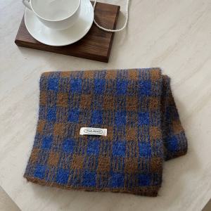 Simple Series Casual Plaid Mixed Color Polyester Winter Scarves h5