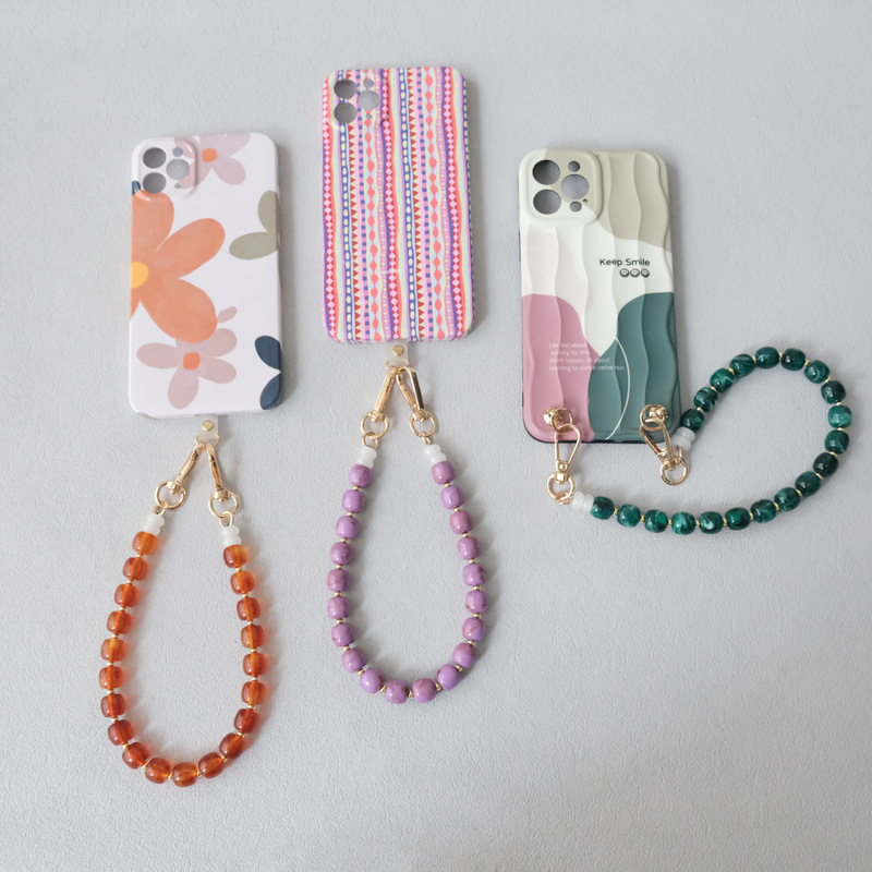 Simple Series Daily Beads Mixed Color Gradient Color Acrylic Phone Chain h5Picture5