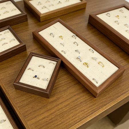 Simple Series Daily Rectangle Wood Rings Display 2