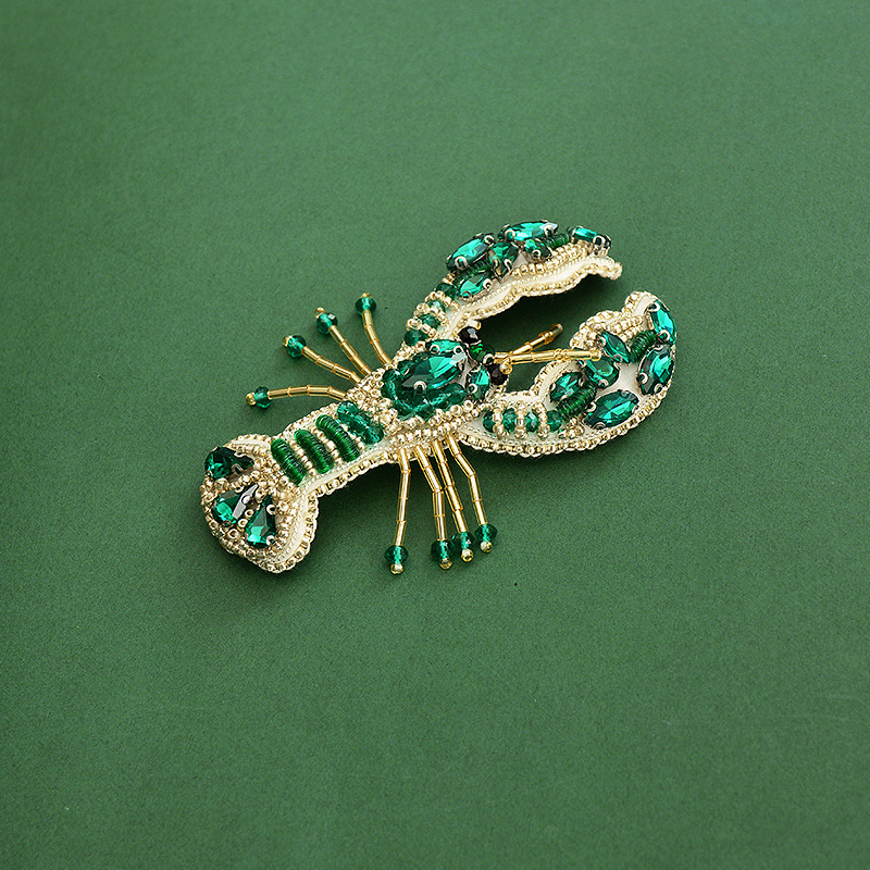 Luxurious Series Natural Animal Solid Color Oceanic Style Beads Woven Seed Handmade Bead Rhinestone Brooches h5Picture4