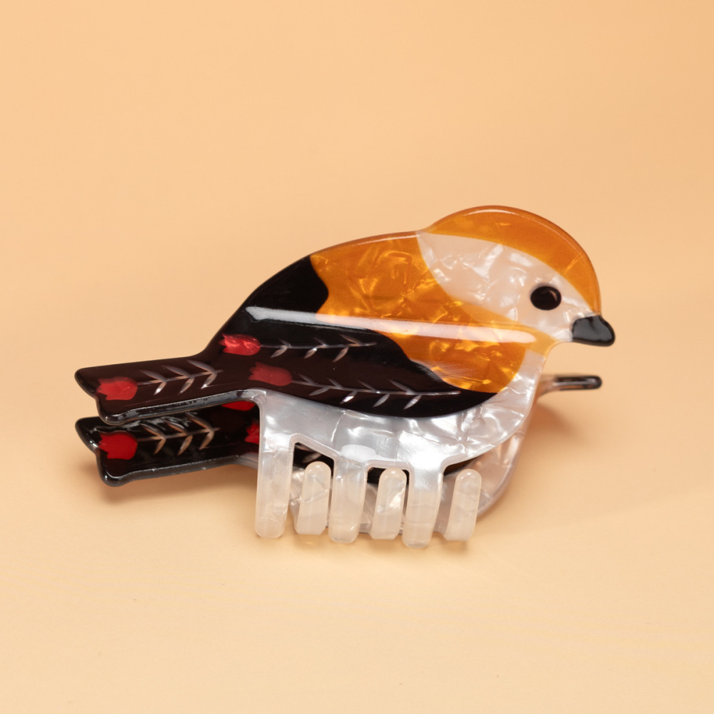 Simple Series Cute Animal Cartoon Mixed Color Birds Acetate Hair Claws