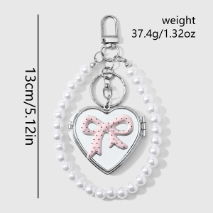 Simple Series Daily Heart Bow Knot Beads Alloy Bag Charms h5 Picture2