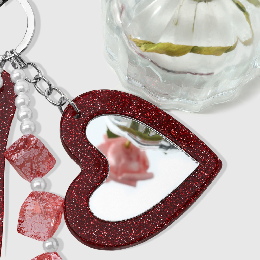 Simple Series Daily Heart Bow Knot Beads Polyester Bag Charms h5Picture7