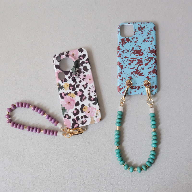 Etnische Serie Casual Effen Gekleurde Kralen Gemengde Kleuren Acryl Telefoonketting h5Afbeelding9