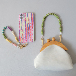 Etnische Serie Casual Effen Gekleurde Kralen Gemengde Kleuren Acryl Telefoonketting h5 Afbeelding12