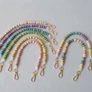 Etnische Serie Casual Effen Gekleurde Kralen Gemengde Kleuren Acryl Telefoonketting h5 Afbeelding2