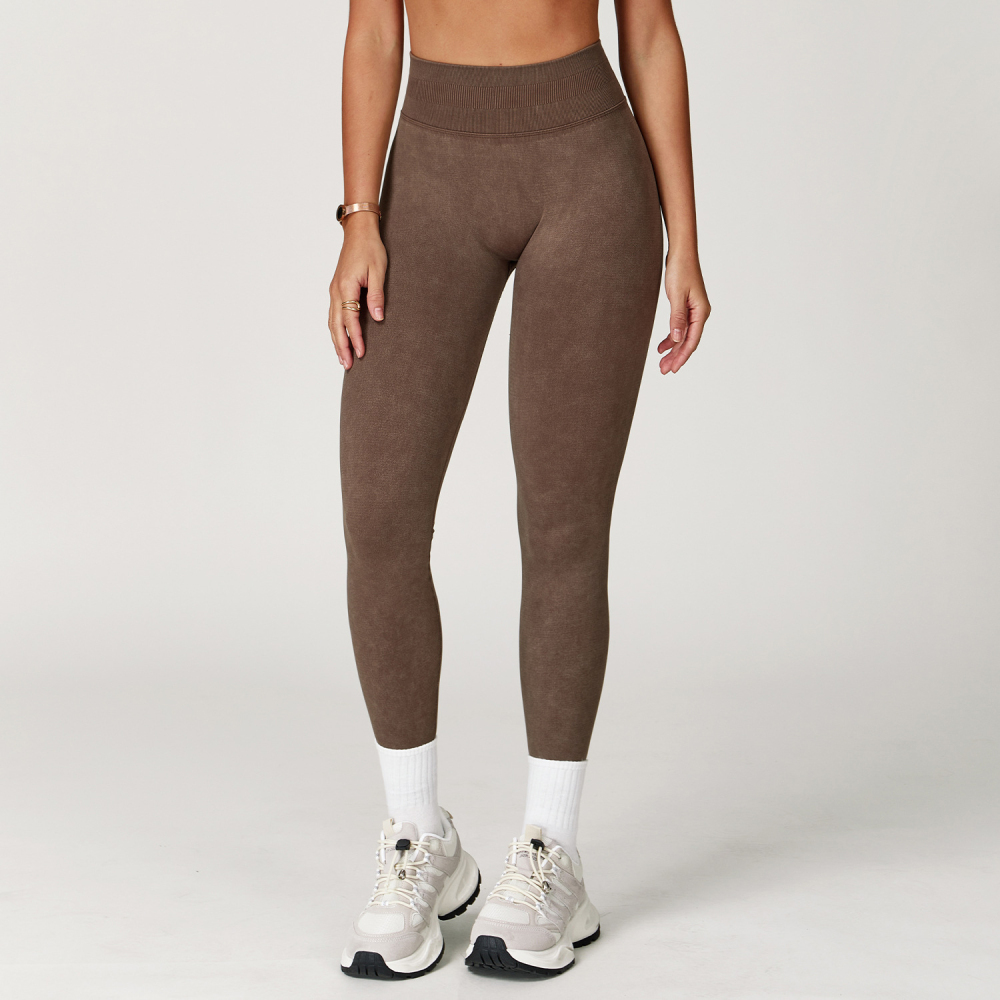Sand Washed Yoga Pants, High Waist Butt Lifting Sports Trousers h5Picture3