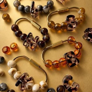 Simple Series Casual Letter Leopard Print Beads Mixed Color Gradient Color Alloy Bag Charms h5 Picture3