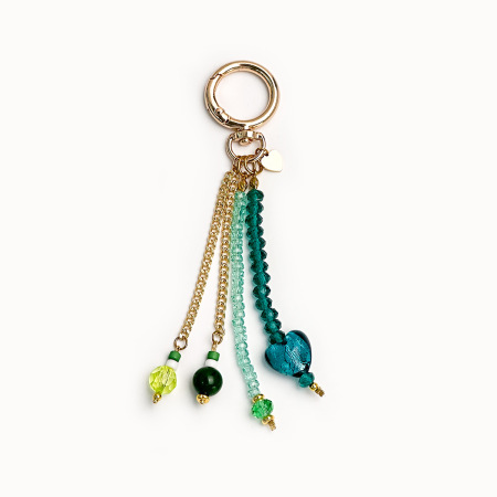 Simple Series Daily Heart Tassel Beads Chain Resin Bag Charms