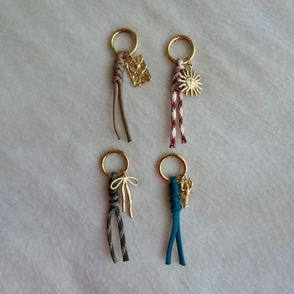 Simple Series Casual Animal Sun Bow Knot Twist Braided Rope Bag Charms h5Picture2