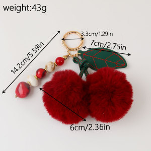 Simple Series Daily Beads Cherry Fabric Bag Charms h5