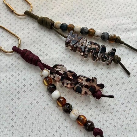 Simple Series Casual Letter Twist Beads Mixed Color Gradient Color Alloy Bag Charms 2