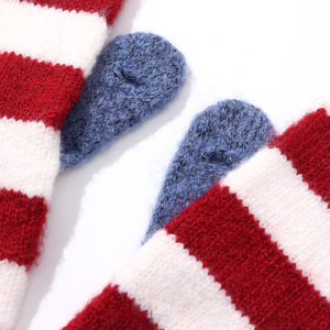 Einfache, Lässige Handschuhe Aus Woll-Polyester-Mischgewebe Mit Streifenmuster In Verschiedenen Farben h5 Bild7