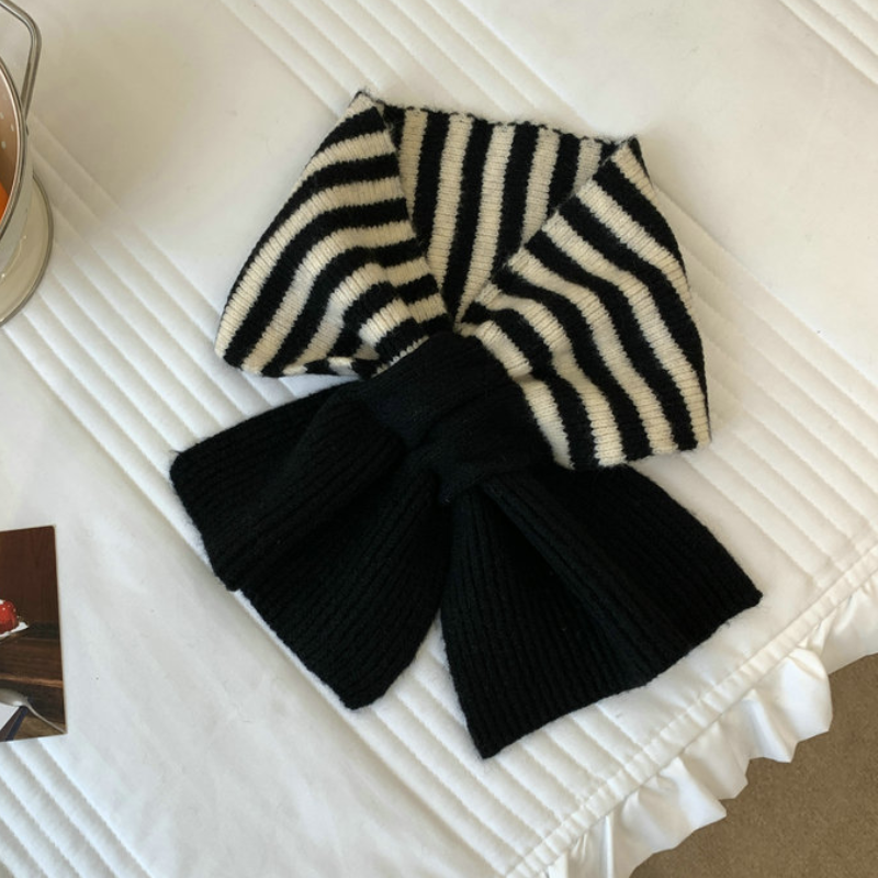 Simple Series Casual Stripe Wool Polyester Blend Winter Scarves 