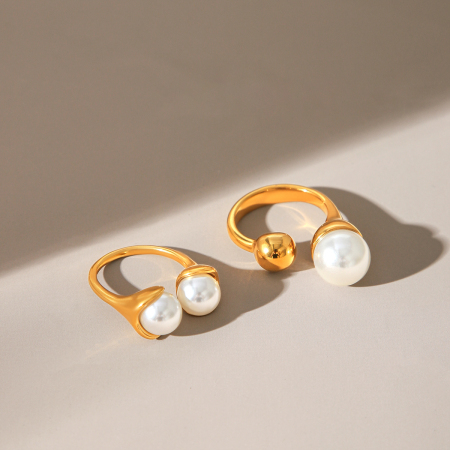 Anelli Da Donna Simple Series Daily A Forma Di Ferro Di Cavallo, Impermeabili, In Acciaio Inossidabile Color Oro, Con Pietre Preziose.