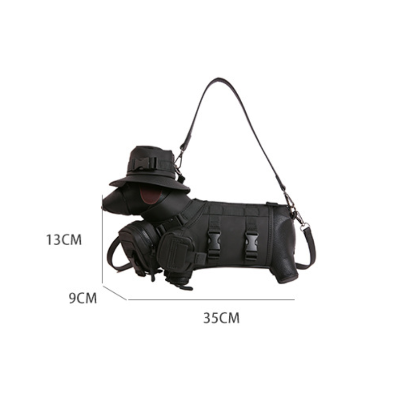 Streetwear Style Patchwork Solid Color Patchwork Dachshund Pu Women's East-West Crossbody Bags h5Picture13