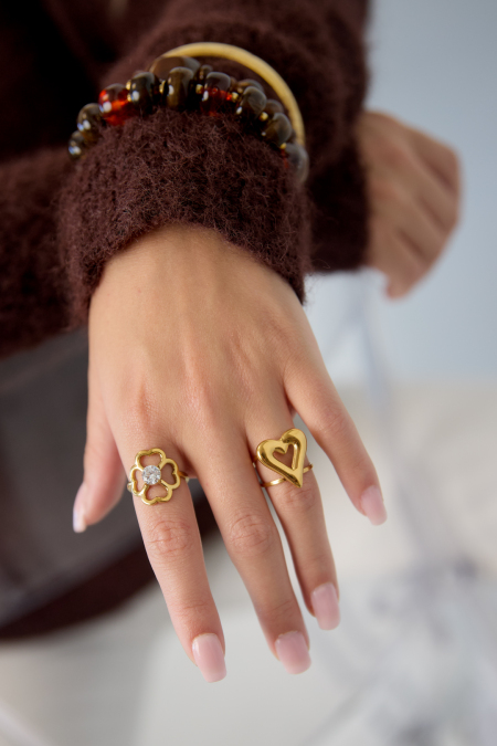 Stainless Steel Minimalist Rings Flower Simple Daily Simple Series Women's Jewelry 2