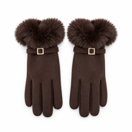 Simple Series Elegant Solid Color Imitation Fur Gloves