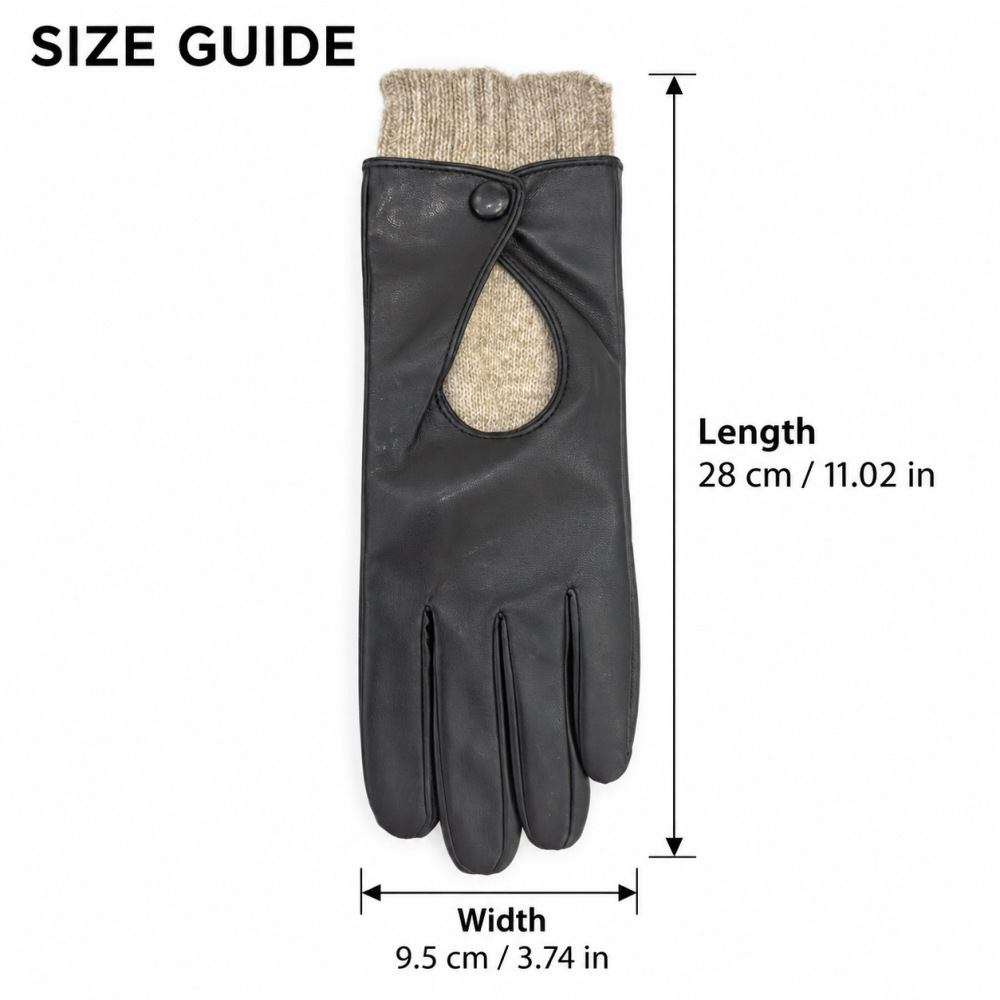Eenvoudige Serie Dagelijkse Effen Gekleurde Patchwork Pu-Handschoenen h5Afbeelding6
