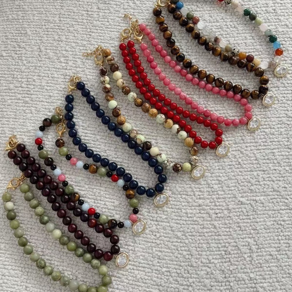 Collares De Cuentas Sencillos Con Piedras Naturales Para Mujer Imagen3