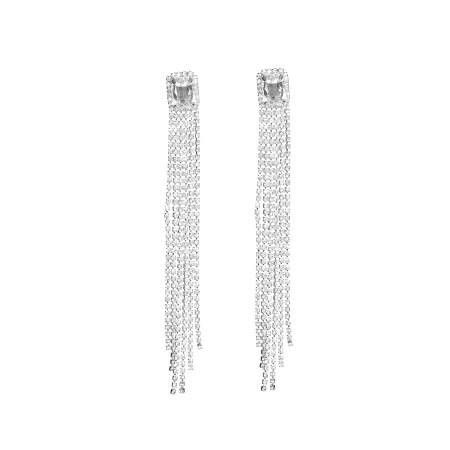Pendientes De Fiesta Para Mujer De La Serie Luxurious, Sencillos, Con Borla, De Cobre Y Diamantes De Imitación.