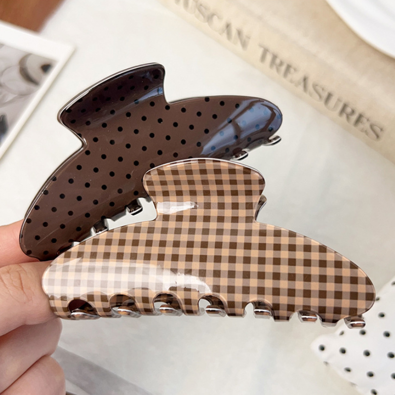 Simple Series Casual Stripe Plaid Polka Dots Pvc Haarklemmen Afbeelding4