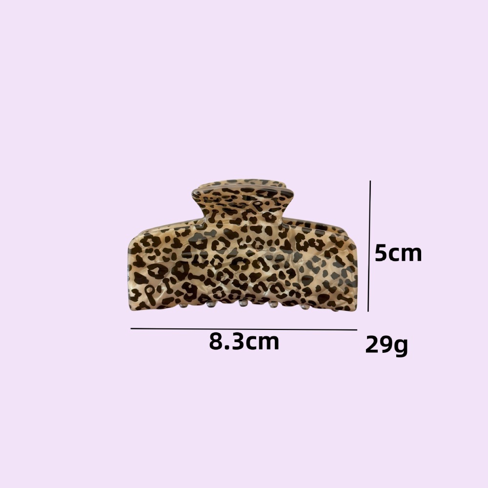 Schlichte Serie, Lässiger Leopardenprint, Tierdruck, Farbverlauf, Acetat, Haarkrallen h5Bild6