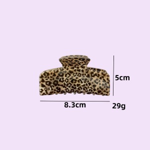 Schlichte Serie, Lässiger Leopardenprint, Tierdruck, Farbverlauf, Acetat, Haarkrallen h5 Bild6
